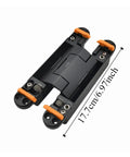 Hella Easy Install Super Smooth Closing Hidden Adjustable Furniture Hinge For Invisible Concealed Door Closer And Folding Cabinet Hardware With Totally No Sweat Assembly, showing dimensions and features.