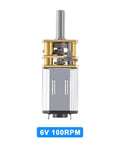 Close-up of Two Pack DC 6V 100RPM N20 Micro Gear Motor With 3mm Shaft Full Metal Gearbox 1 To 1000 Reduction Dope Little Motors