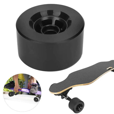 90Mm PU 80A Shockproof Wheel Set for DIY Electric Scooters and Skateboards, black wheel, skateboard detail