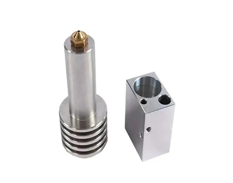 All In One 3D Printer Pellet Extruder Kit With Lead Screw And Plastic Shredder components, metal parts, close-up view