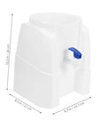 Go-To Mini Desktop Cold Water Dispenser With Built In Tap, Space Saving Tabletop Jug Holder, sleek white design with blue tap