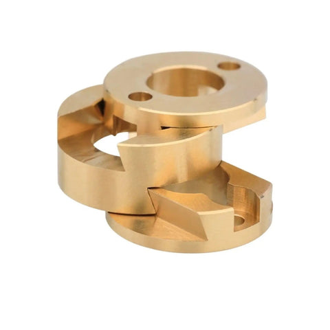 Upgrade Your VzBoT 3D Printer With This Sweet Z-Axis Screw Hot Bed And Compatible Mellow NF Oldham Coupling brass coupling close-up