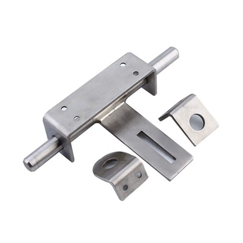 Bulletproof Stainless Steel Sliding Bolt Door Latch No Fuss Interior Exterior Barn Gate Security Slide Lock With Quick Auto Return Action For Cupboards And Outdoors hardware components with latch and brackets
