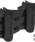 TruClose Self Closing Round Post Gate Hinges in black, 2-count for chain link gates up to 154 pounds, fits round frames and posts