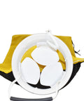 Top view of No Fuss Lobster Resort Catch Bag With Side Zipper For Scuba Diving, Yellow, Pro Grade PVC Entry With Trapdoor Lid