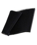 Pro Grade CNC Milling Machine Flexible Accordion Bellows Cover For Lead Screw Protection shown folded, black color, 1.5m stretch