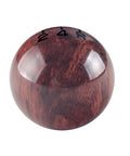 Aluminum And Wooden Weighted Shift Knob For Manual Transmissions With Black Engraved Inlay, Two And One Eighth Inch Diameter, Two Hundred Gram Weight