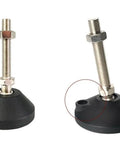 Five Pack Nylon Fixed Leveling Feet With Metal Mounting Plate for metal furniture stability and easy height adjustment