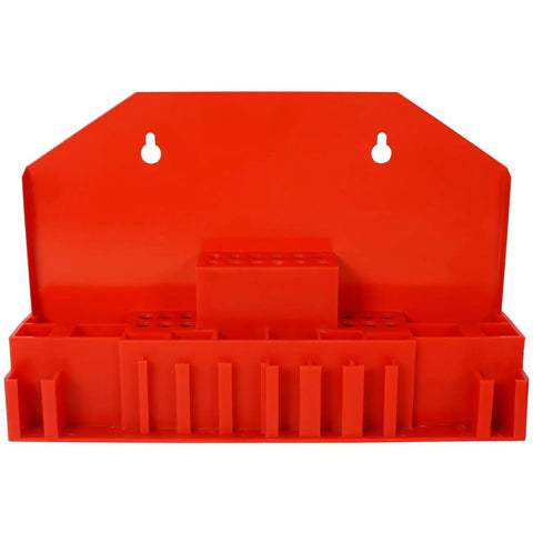Wall-mounted red holder for 58 Piece T Slot Clamping Kit For Milling Machining With T Slot Cleaner And Tightening Wrench