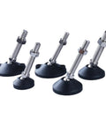 Top Tier Adjustable Table And Chair Leg Floor Protectors M8 Universal Rubber Glide Pads heavy duty pads with adjustable metal screws.
