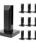 10 Pack Two Point One Pound T304 Stainless Steel Square Glass Railing Spigots Beefy Heavy Duty Frameless Clamp Brackets Black