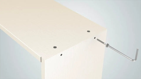 Cross Dowel Jig For Woodworking with adjustable self-centering drill bit drilling 10 mm barrel nut holes in wooden panel