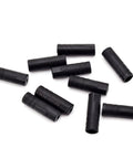 Must Have Premium Bicycle Cable End Caps Set, 20 Pieces 4mm And 5mm For Shifter And Brake Cables, black plastic caps displayed
