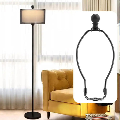 Solid Build Black 10 Inch Lamp Shade Harp Holders 2 Pack Heavy Duty Metal Table And Floor Fixture Adapters with a floor lamp and harp holder