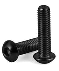 Heavy Duty 1/4-20 X 1/2 Inch Button Head Socket Cap Screws Grade 10.9 High Strength Alloy Steel Hex Drive close-up view