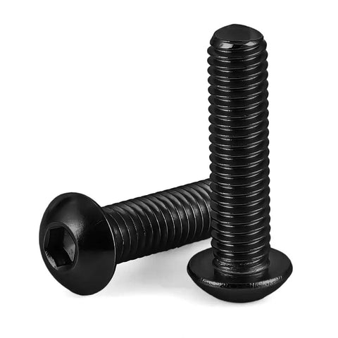 Heavy Duty 1/4-20 X 1/2 Inch Button Head Socket Cap Screws Grade 10.9 High Strength Alloy Steel Hex Drive close-up view