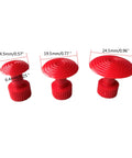 Set of three red plastic gaskets from DIY Car Dent Fix Kit With Suction Cup Gasket Puller For Auto Body And Home Appliances
