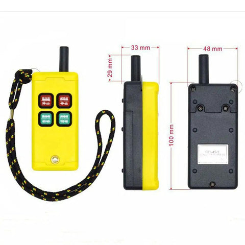 Heavy Duty Industrial Remote Control Switch For Mud Pumps With 1 Transmitter And 1 Receiver, 36VAC, 500m Range, Start Stop, Rugged Wireless Control System, yellow handheld remote