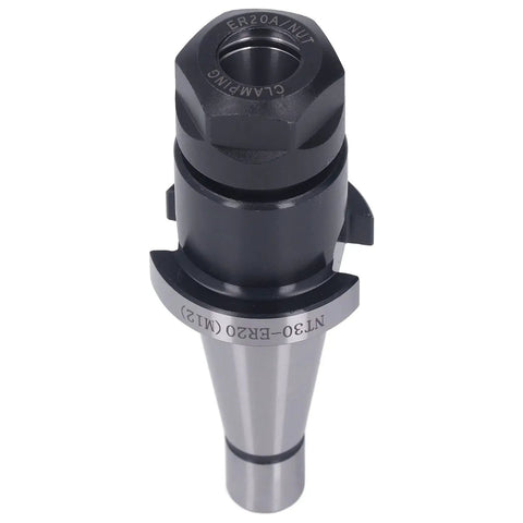 Heavy Duty Milling Chuck Collet Shank Holder For CNC Lathe Operations With Vacuum Quenched Steel Build For Extreme Hardness And Toughness Plus Integrated Structure To Disperse Pressure Like A Boss, black and silver four-inch holder.