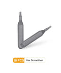 10 Pack H1.3 Hex Screwdriver Bits Set Magnetic Hex Head, 5/32 Inch Shank, 28mm Length, S2 Steel For Precision Repair