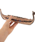 Hand holding Dope Viking Dragon Ship Model Resin Sculpture For Home Decor Nautical Desk Ornament Pirate Style Boat Statue