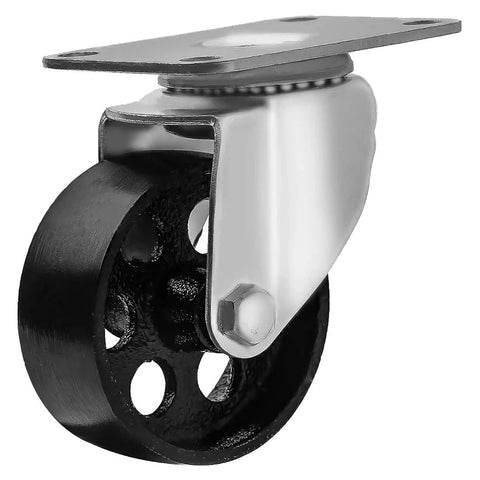 All Steel Swivel Plate Caster Wheels Set Heavy Duty High Gauge Iron Casters 1200 Lb Total Capacity Four Pack With 3 Inch Wheel Diameter