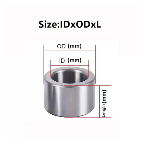 Top Shelf Stainless Steel Sleeve Bushing Built Tough For Rough Jobs Featuring Wear Resistant Finish And Precision Inner Guide Dimensions, shown with size labels.