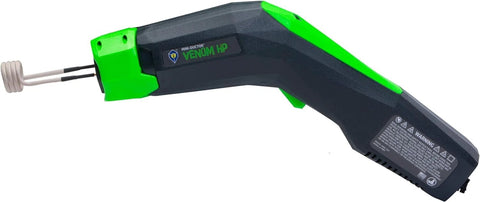 Mini-Ductor Venom HP handheld induction heater, black body with green accents, MDV-787 label