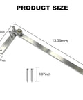 Solid As A Rock Manual Rebar Bender And Compact Pipe Wire Shaping Tool dimensions shown, 13.39 inch length, metallic finish.