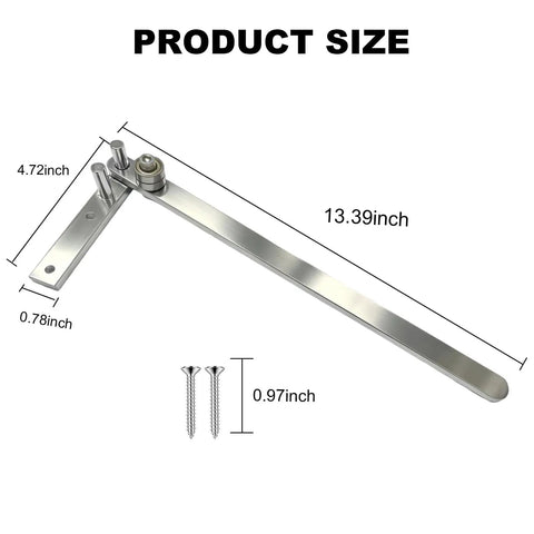 Solid As A Rock Manual Rebar Bender And Compact Pipe Wire Shaping Tool dimensions shown, 13.39 inch length, metallic finish.