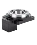 Premium Hollow Rotary Platform With Four Axis Cam Indexer Motor Delivering Smooth As Butter Three Sixty Degree Rotation Built Different For Rock Solid Industrial Workflow Day In Day Out - side view of black rotary platform