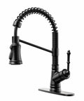 Matte Black Kitchen Faucet With Pull Down Sprayer One Handle Pull Out Design Single Level Sink Tap Easy Install Modern Durable Finish