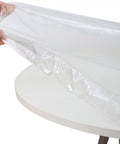 Crystal Clear Vinyl Round Tablecloth With Elastic Edge Fits 27 To 31 Inch Tables Spill Proof Waterproof Oil Proof Fitted Cover