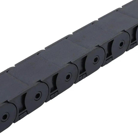 Close-up of Cable Drag Chain 1 Meter R38 Black Nylon Cable Carrier for 3D Printer and CNC Machines