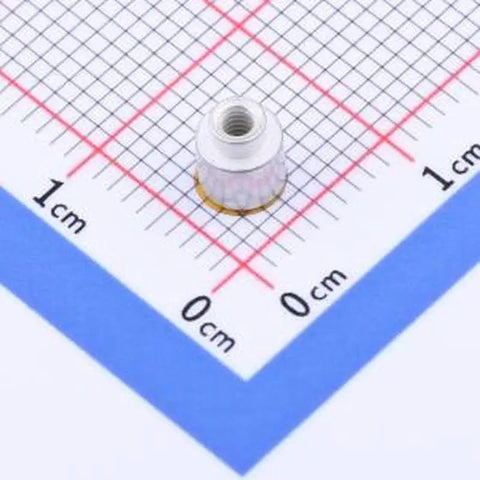 20 Pack SMD Surface Mount Round Nuts For PCB Circuit Boards M2 X 3.5MM Iron Tin Coated Standoff Column on grid paper