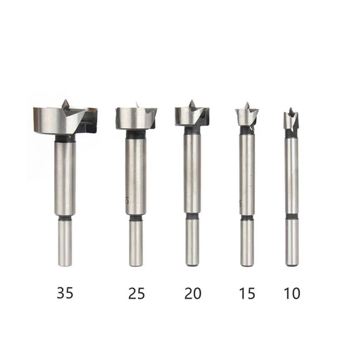 Professional Five Piece Self Centering Hole Saw And Forstner Drill Bit Set For Hardwood Plywood And Plastics, varying sizes 10-35mm