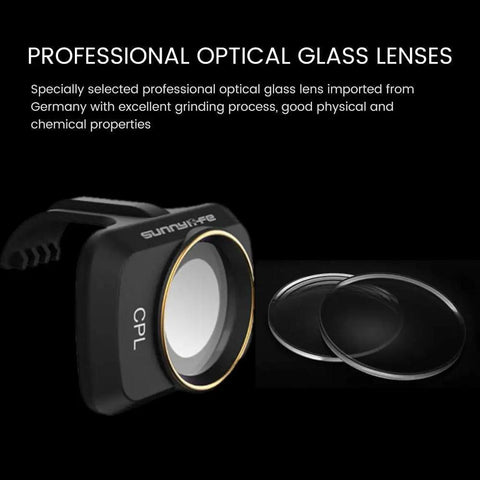 Pro Grade Lens ND Filter Kit For Mini Drones, CPL And ND8 And ND16, optical glass lenses and filters with grinding finish