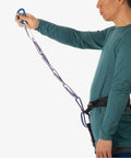 Slick Personal Anchor System For Gnarly Ascents Featuring Legit 11 mm Monster Webbing tight controls held by climber.
