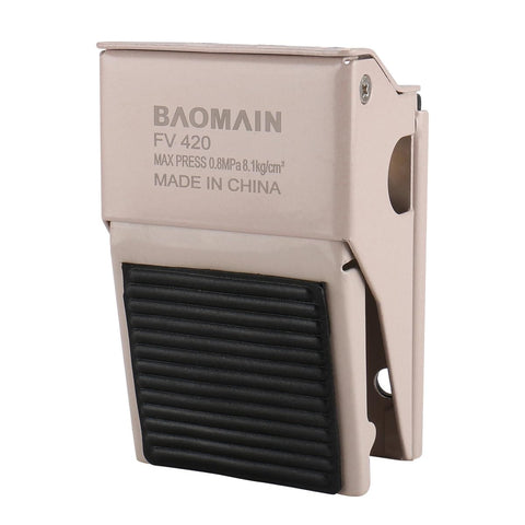 Pneumatic Foot Pedal Valve FV-420 Momentary 4 Way 2 Position One Quarter Inch PT Threaded Nonslip Rubber Foot Switch