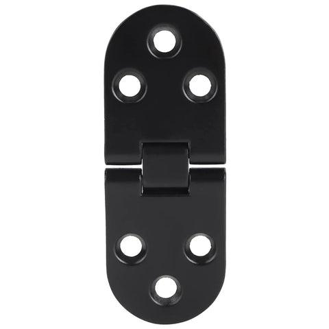 Four Piece Zinc Alloy Flap Door Hinges In Sturdy Black For Cabinets And Tables, easy flap operation, black hinge close-up