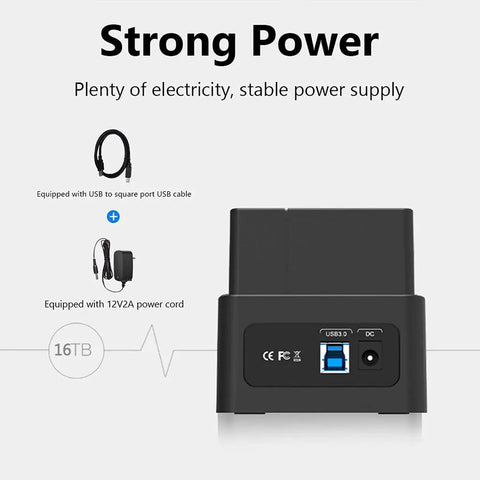 Strong power supply for Sleek No Hassle USB 3.0 To Sata Hard Drive Enclosure Dock For 2.5 And 3.5 Inch Drives.