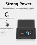 Back view of No Sweat Heavy Duty 2.5 And 3.5 Inch Compact External Hard Drive Enclosure Dock for USB 3.0 to SATA.