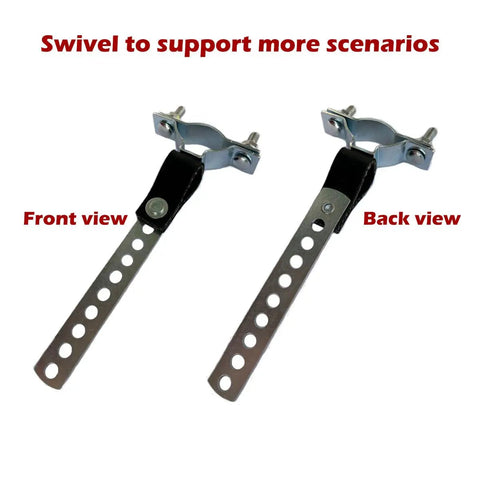 Front and back view of 1 Pack Universal RV Exhaust Hanger And Tail Pipe Bracket For Generator Muffler Replacement Fits Exhaust Pipe From One And A Quarter To One And Three Quarters Inch OD Replaces 1552174 Onan Cummins Forest River Sunseeker Odyssey Class C RVs