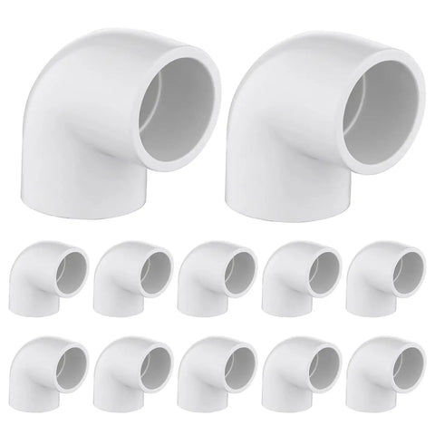 Twelve Pack Three Quarter Inch PVC 90 Degree Elbow Fittings Furniture Grade UV Resistant For SCH40 Pipe