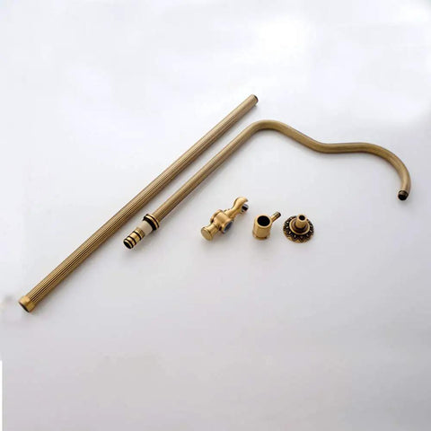 UMJIGF Antique Bronze Shower System with Hot and Cold Water Wall Mounted Shower Faucet Set Multifunction components and pipes