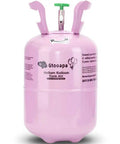 Pink Gtoopa helium balloon tank kit, 7L cylinder with green valve for up to 30 latex balloons and ribbons
