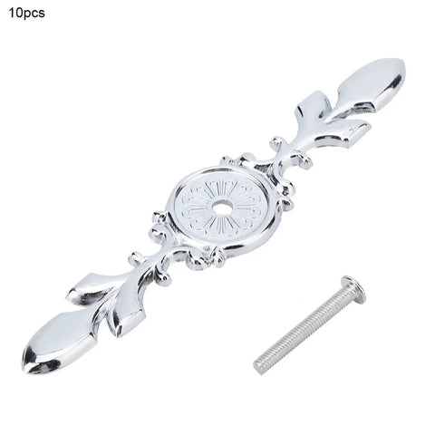 Vintage Zinc Alloy Cabinet Knob With Back Plate 10 Piece Set For Totally Retro Single Hole Door Handle Silver 118mm hardware