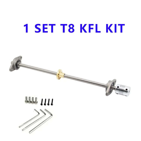 Kick Your 3D Printer Up A Notch With This Premium T8 Lead Screw Kit Featuring Two 1000mm X 2mm Pitch Rods, Dual KFL08 Flange And KP08 Pillow Block Bearings Plus A Smooth 5x8 Coupler For Epic Z Axis Precision And Reliability Anytime.