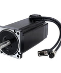 NEMA 34 closed-loop stepper motor with encoder, black housing and silver front flange