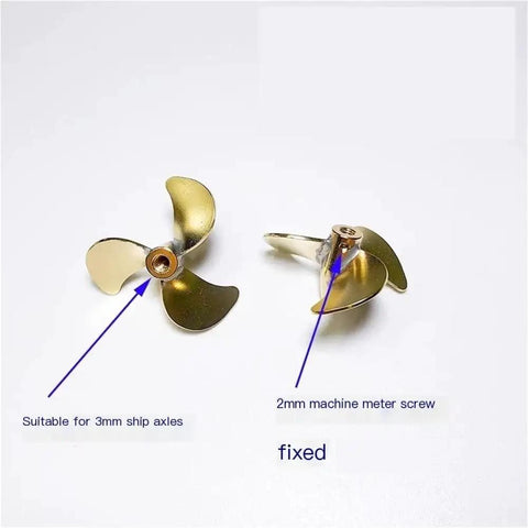 32mm Brass Right Hand Three Blade Propeller for RC Submarines with M3 Shaft Hole Scale Model Propeller for 1 to 100 Sub Builds